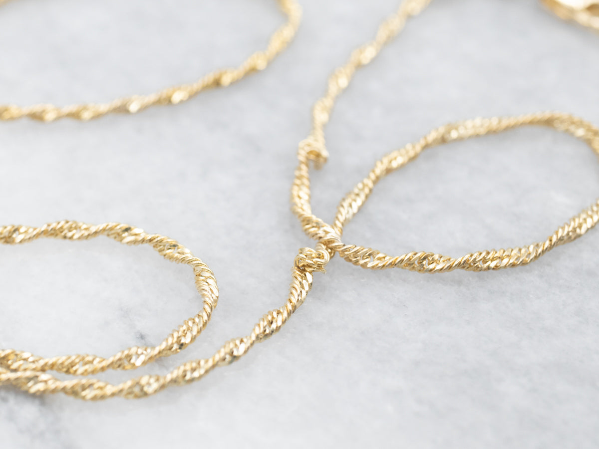 Twisted Gold Curb Chain with Lobster Clasp