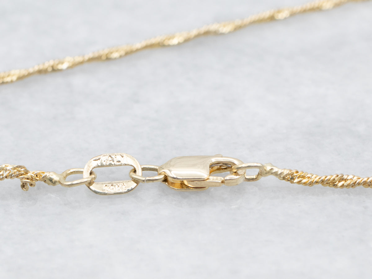 Twisted Gold Curb Chain with Lobster Clasp