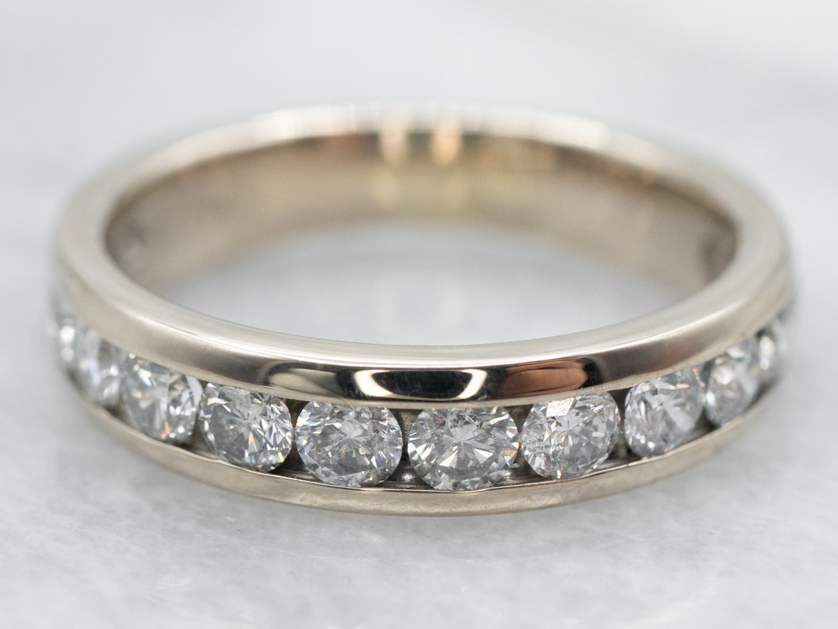 Utterly Timeless White Gold Channel Set Diamond Wedding Band