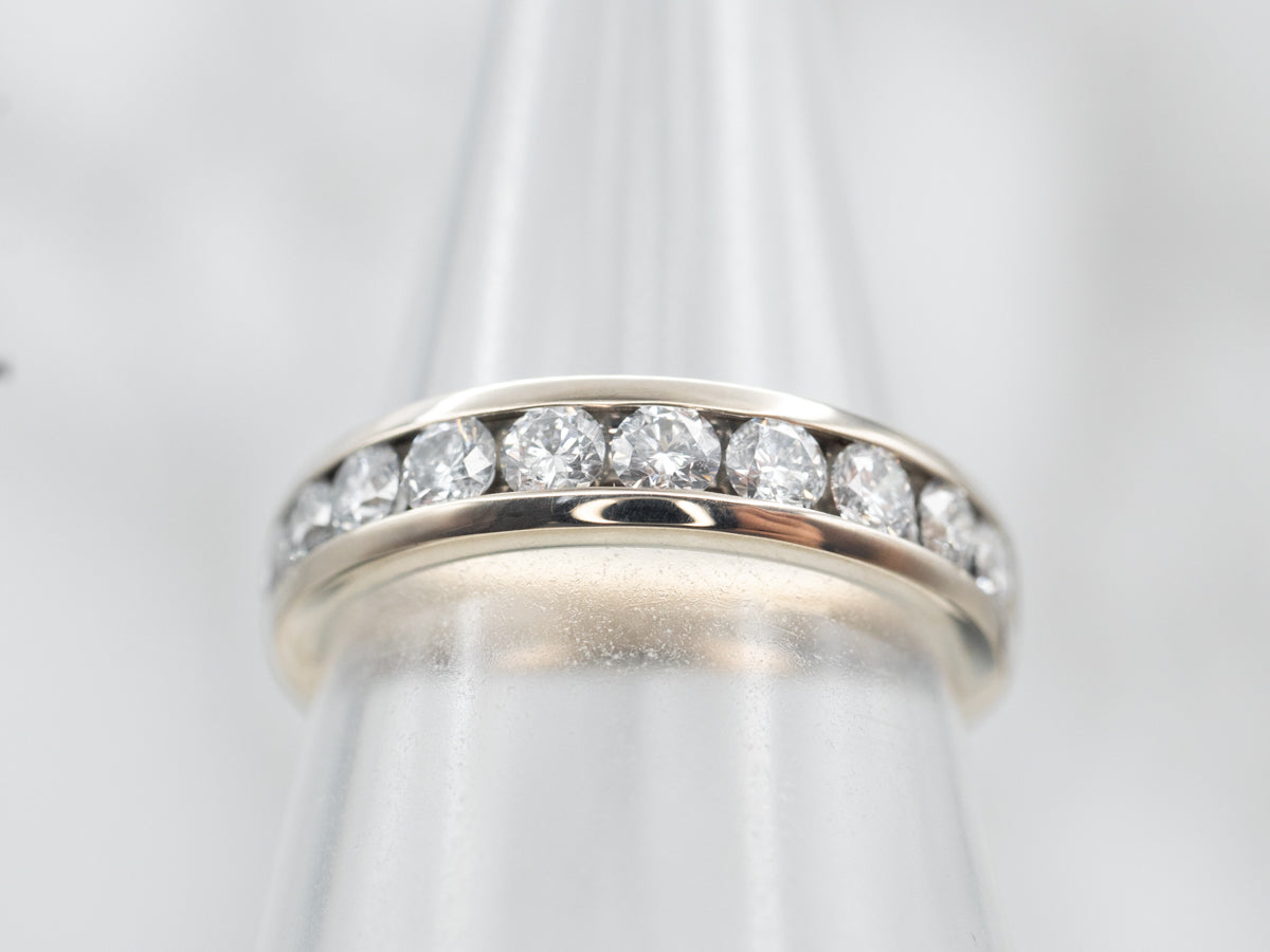 Utterly Timeless White Gold Channel Set Diamond Wedding Band