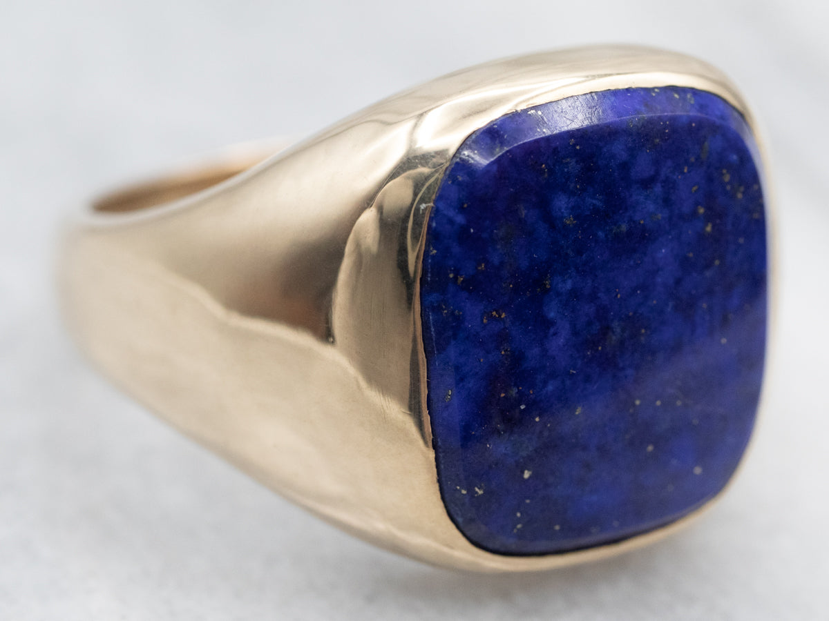 Men's Mid-Century Lapis Statement Ring