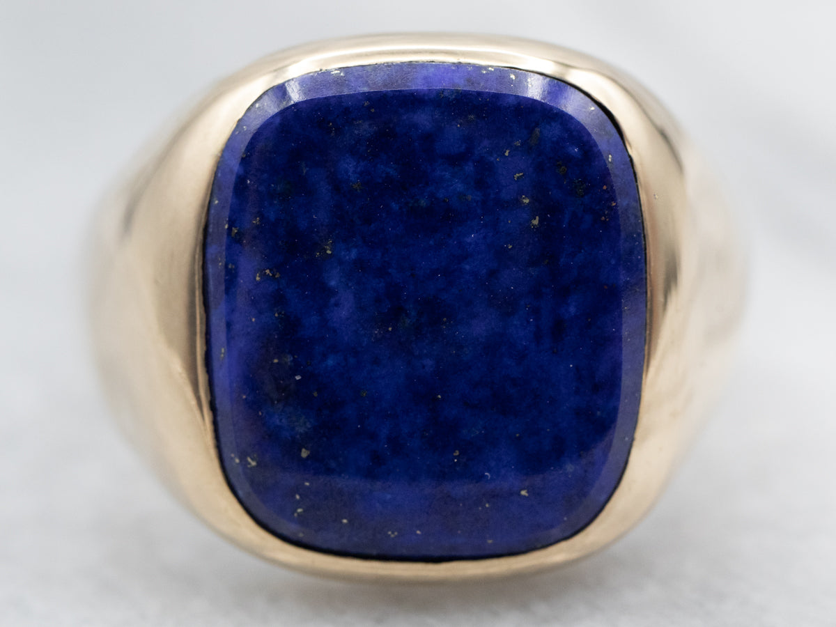 Men&#39;s Mid-Century Lapis Statement Ring