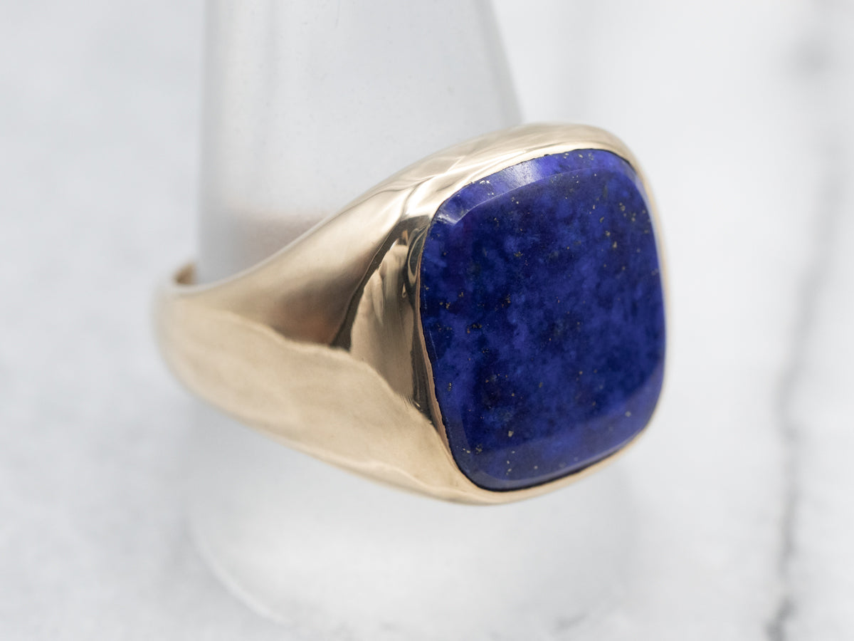 Men's Mid-Century Lapis Statement Ring