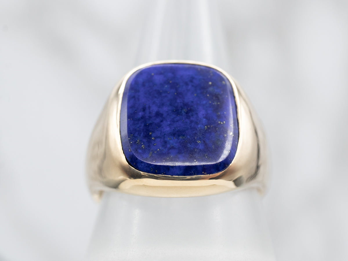 Men's Mid-Century Lapis Statement Ring