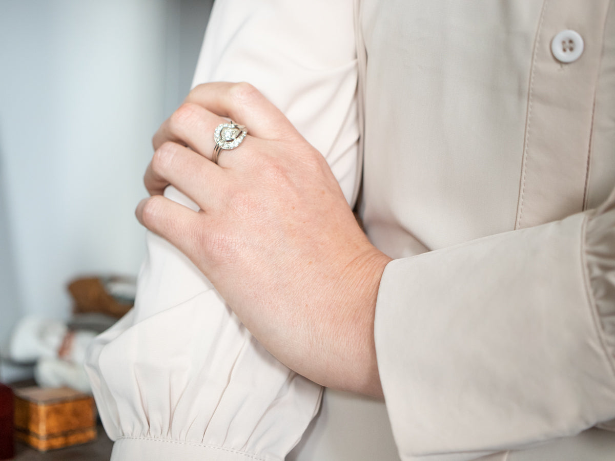 Retro Era Diamond Cocktail Ring with Diamond Accents