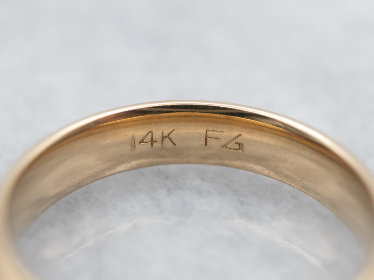 Simple Unisex Yellow Gold Milgrain Wedding Band