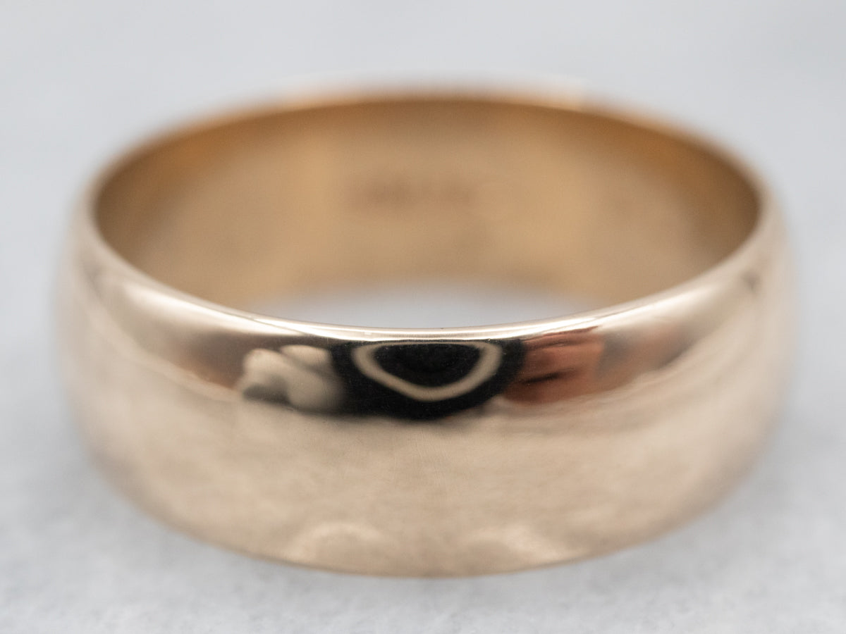 Antique Yellow Gold Plain Wide Wedding Band