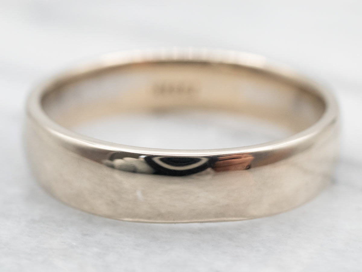 Classic White Gold Plain Wedding Band