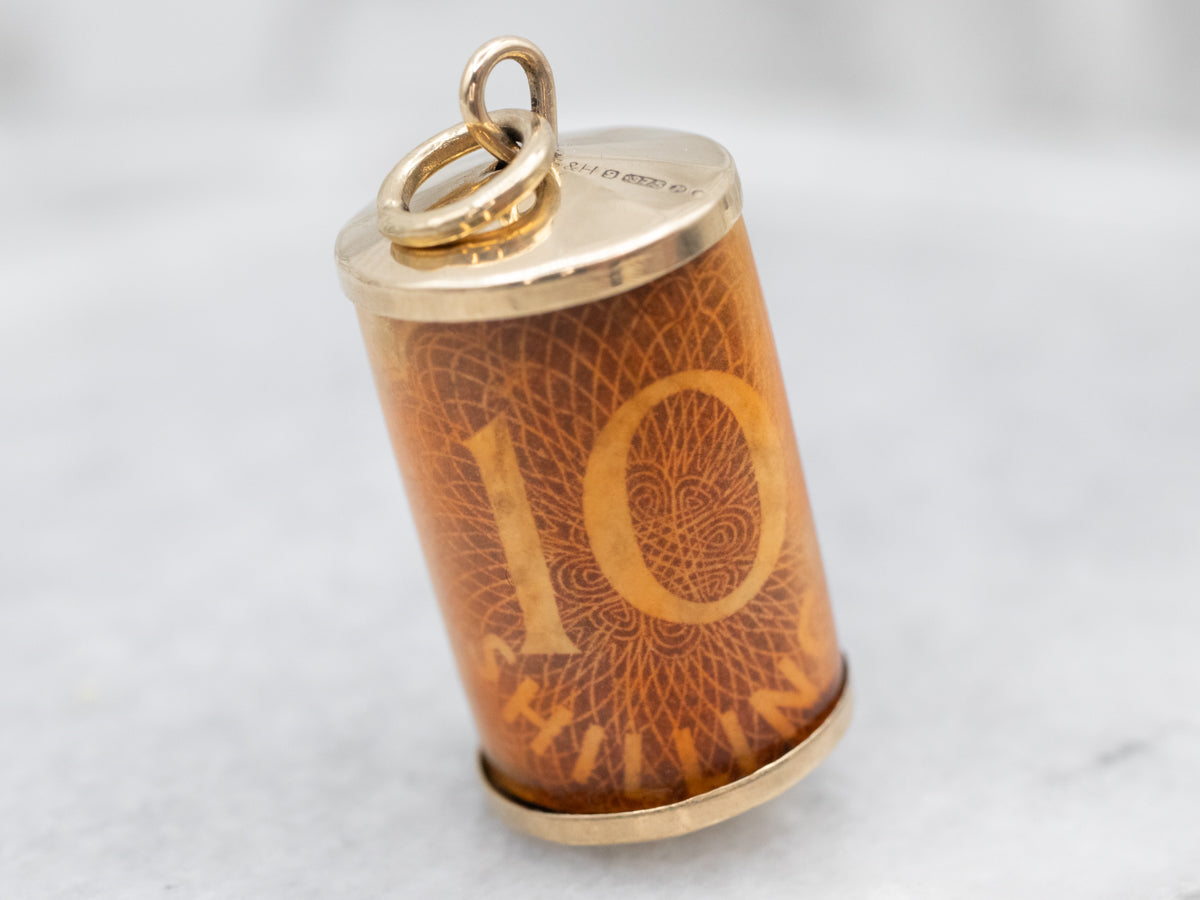 Vintage Gold 10 Shillings Charm