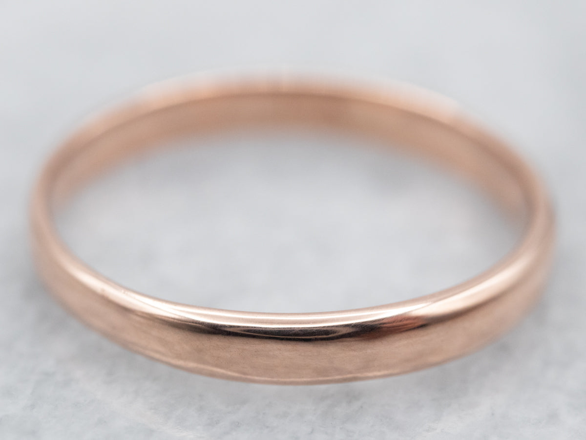 Classic Rose Gold Plain Wedding Band