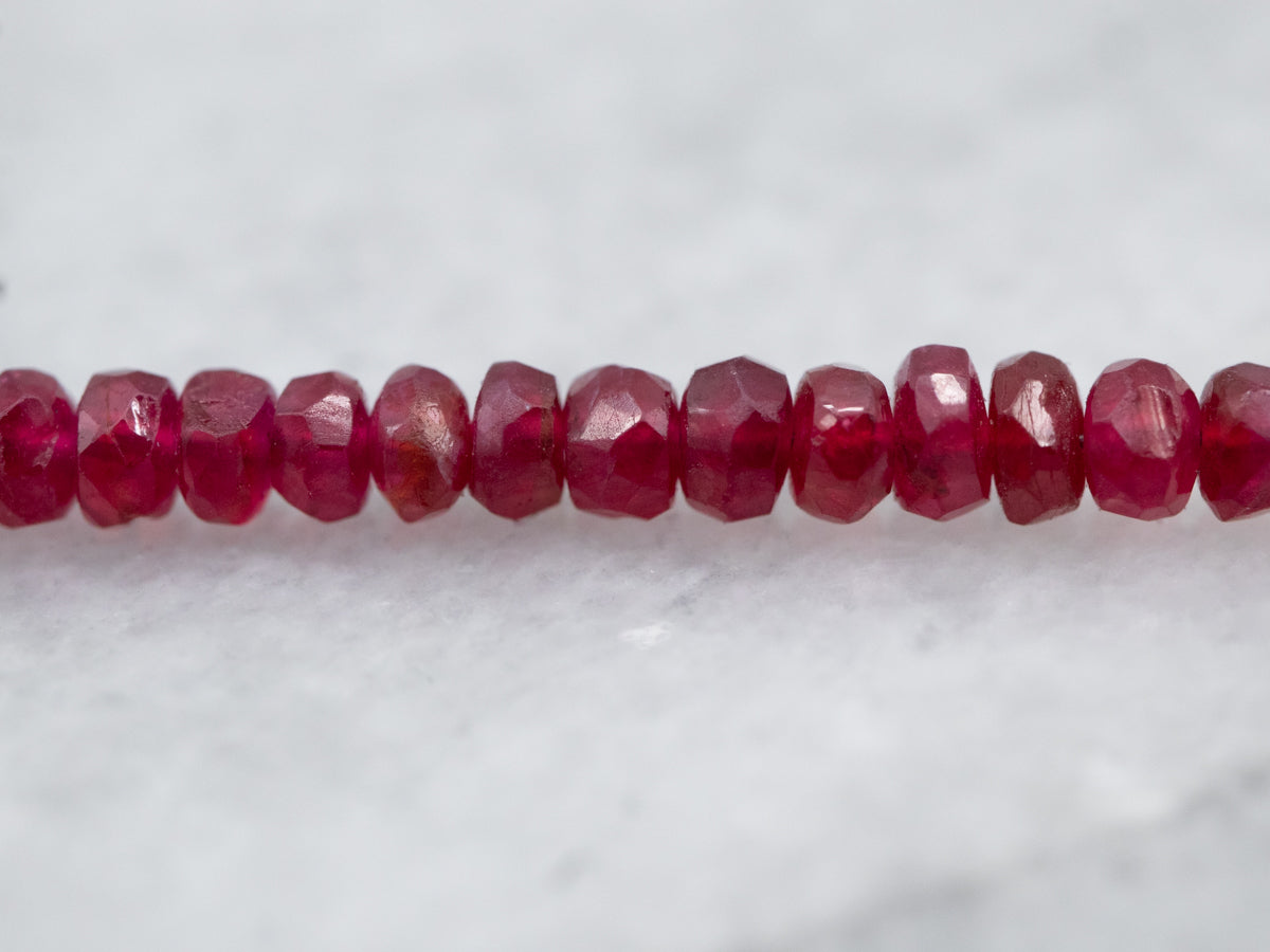 Faceted Ruby Beaded Necklace