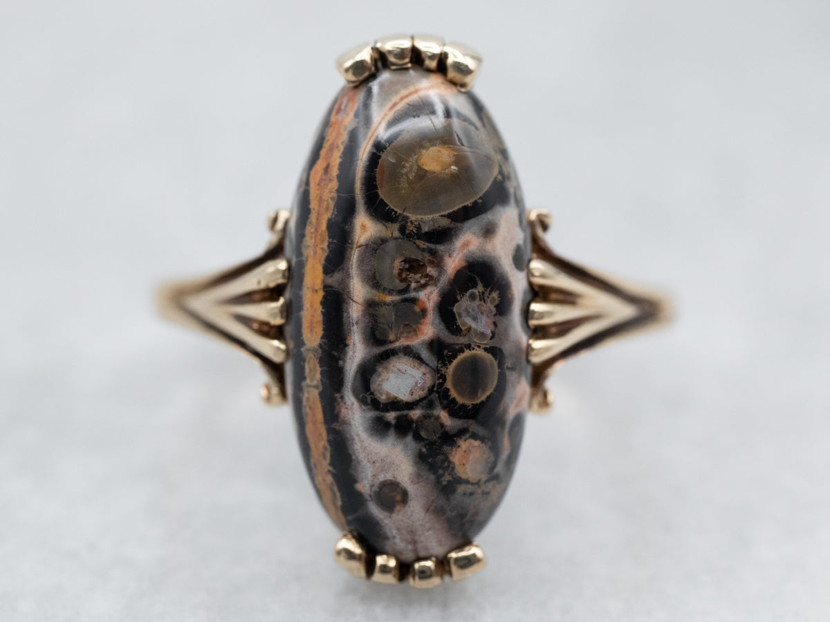 Vintage Gold Ocean Jasper Ring