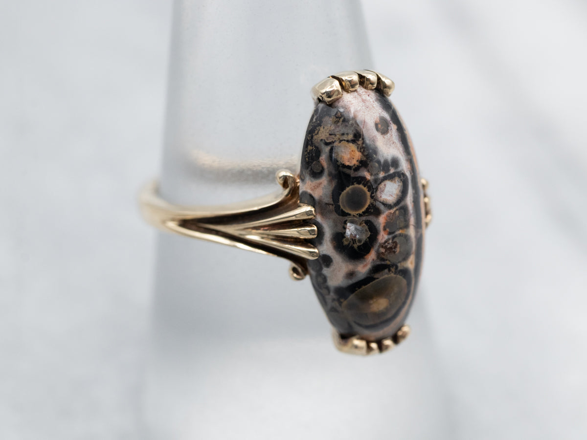 Vintage Gold Ocean Jasper Ring