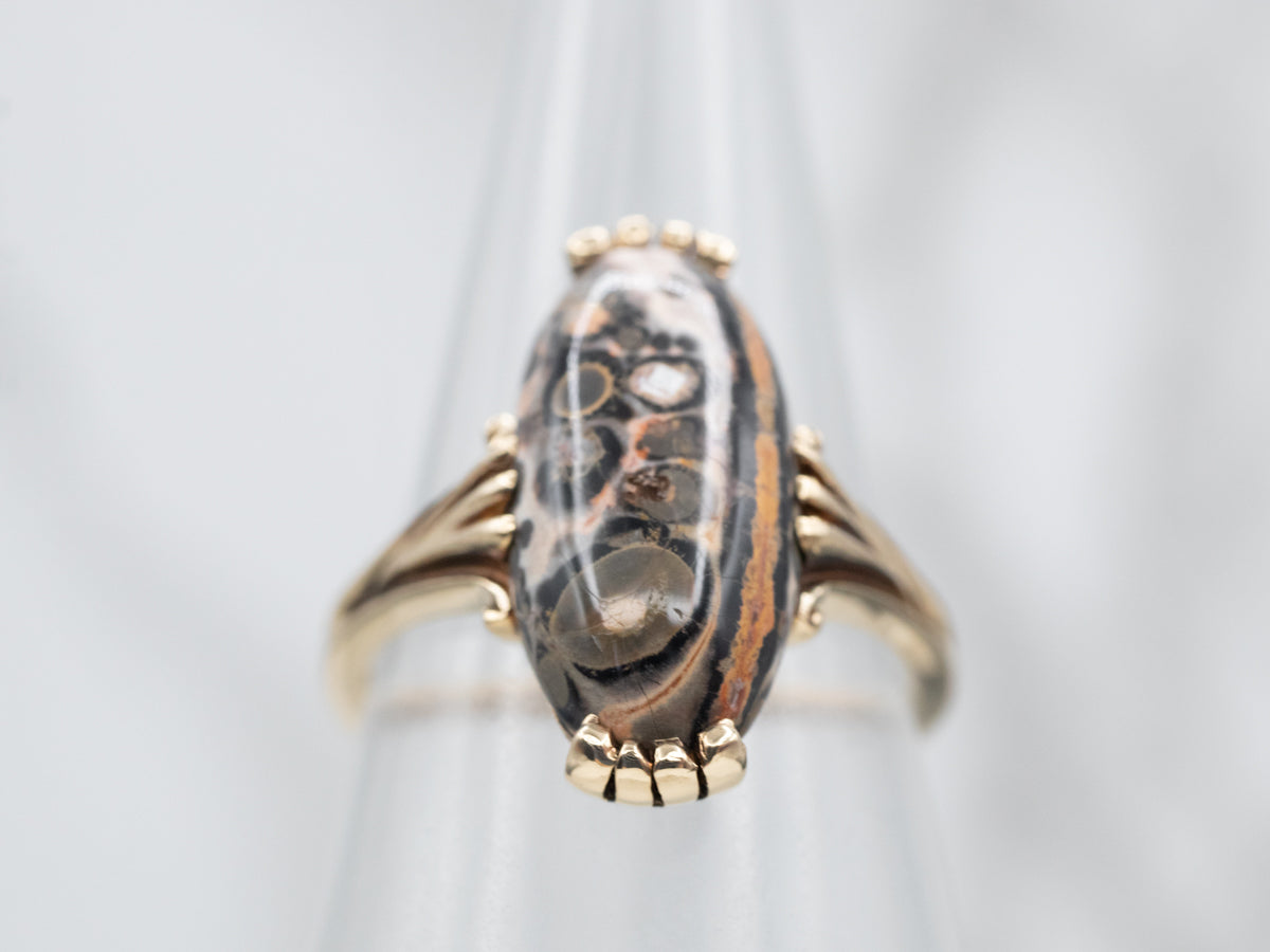 Vintage Gold Ocean Jasper Ring