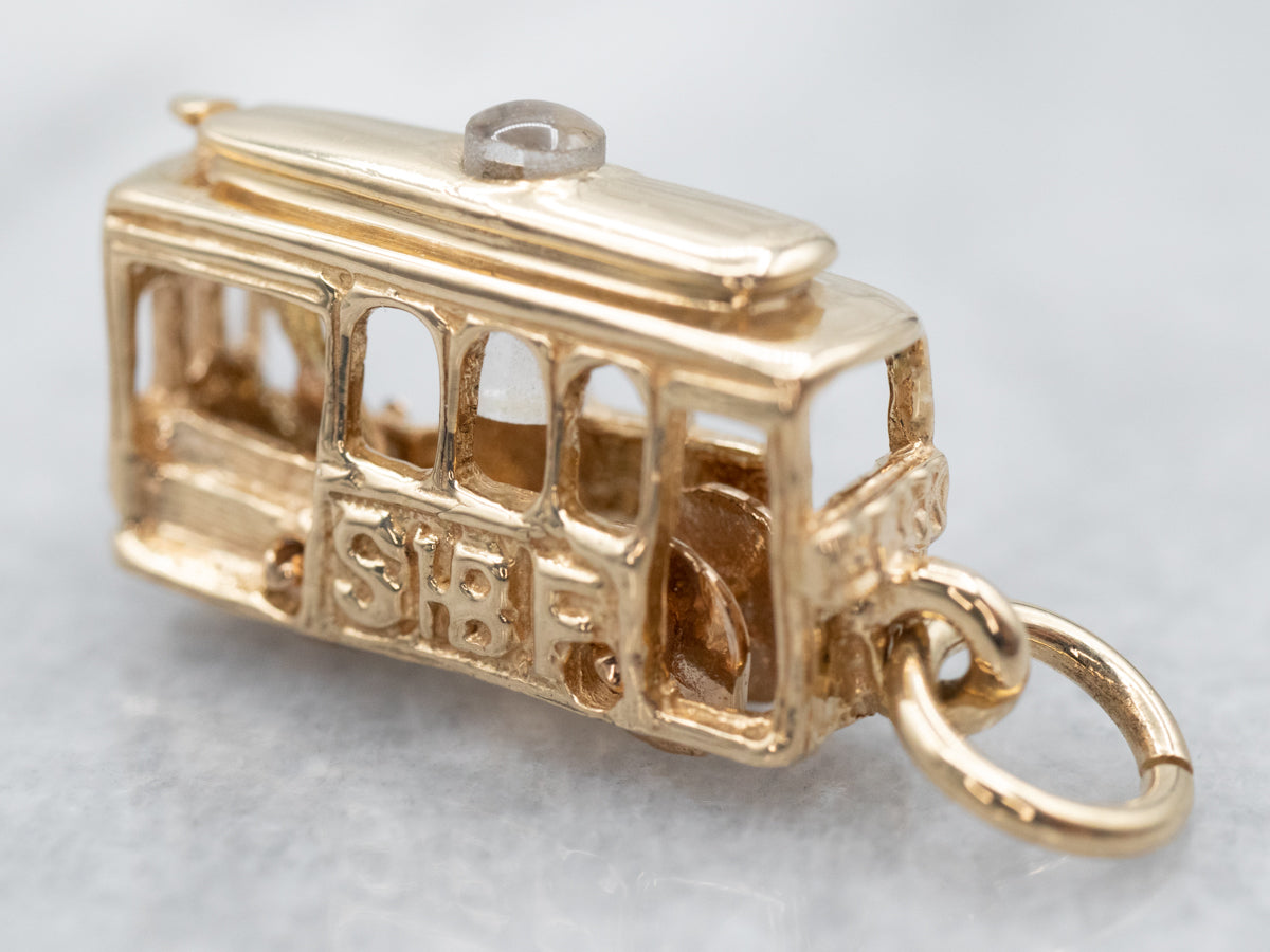 San Francisco Gold Cable Car Charm