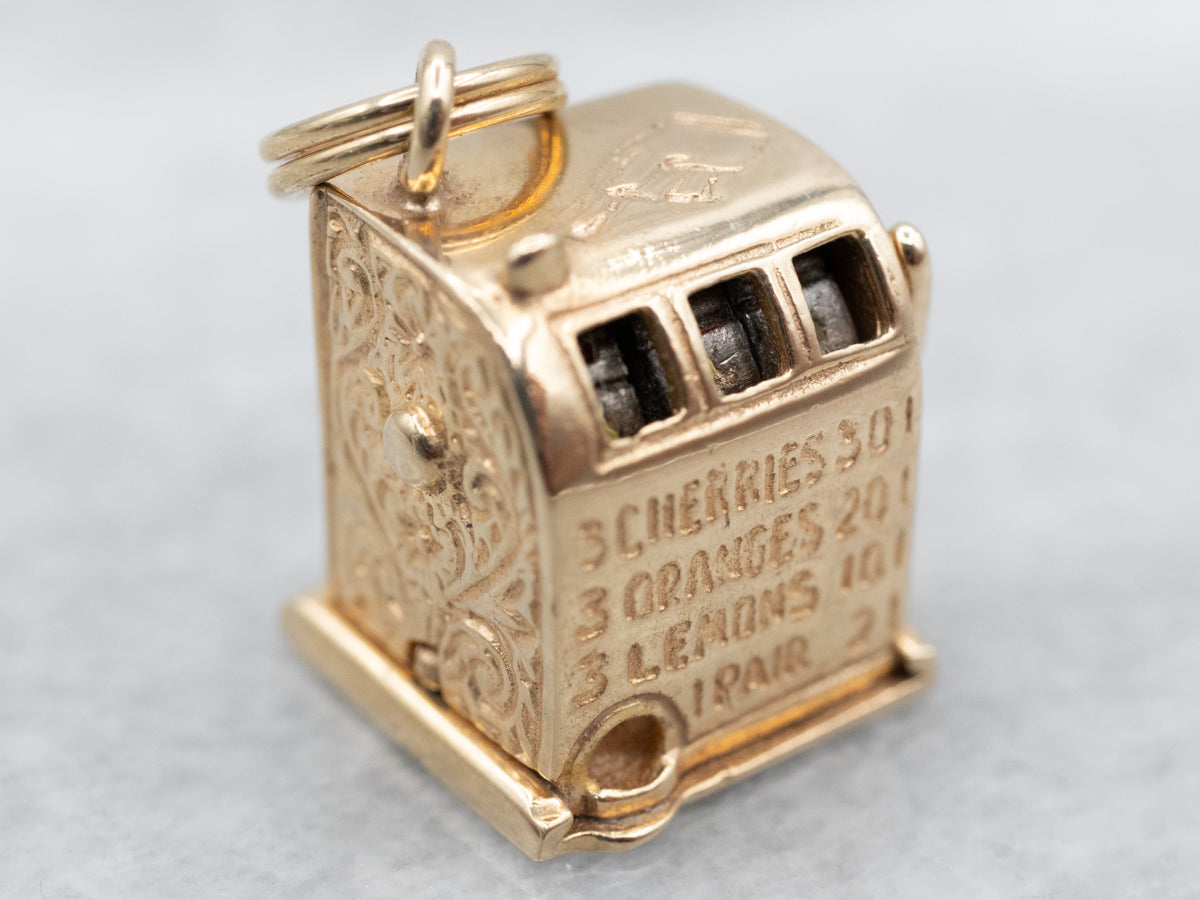 Moving Gold Slot Machine Charm