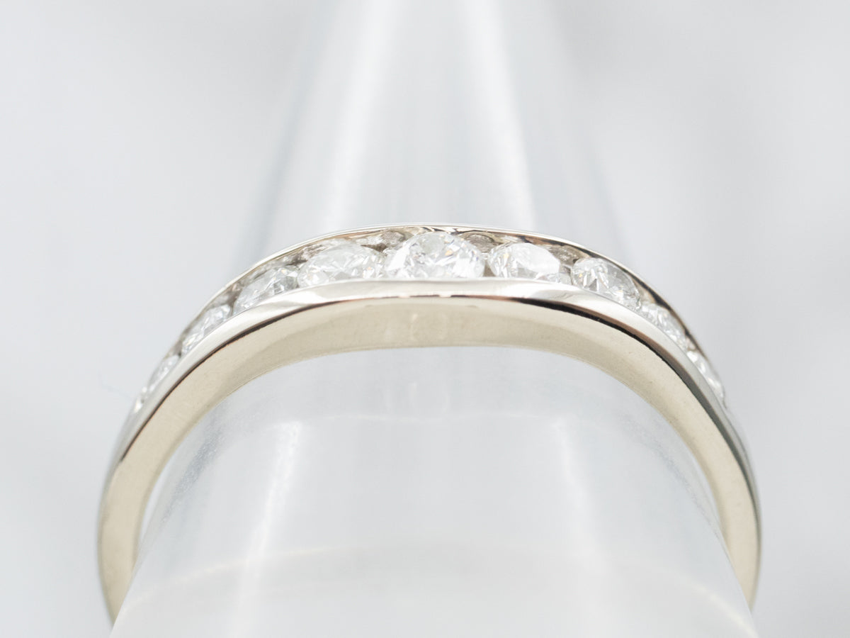 White Gold Diamond Curved Enhancer Band