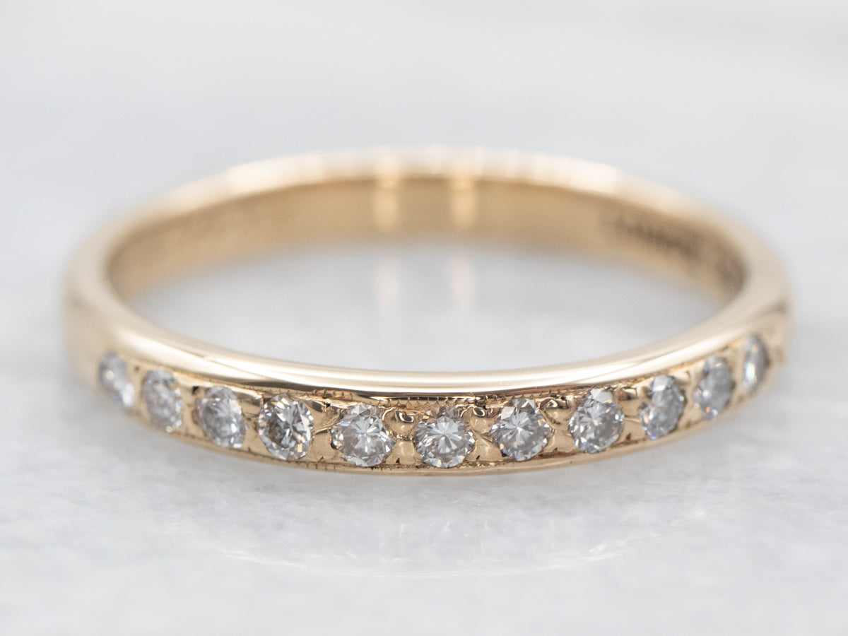 1950s Gold Pave Set Diamond Band