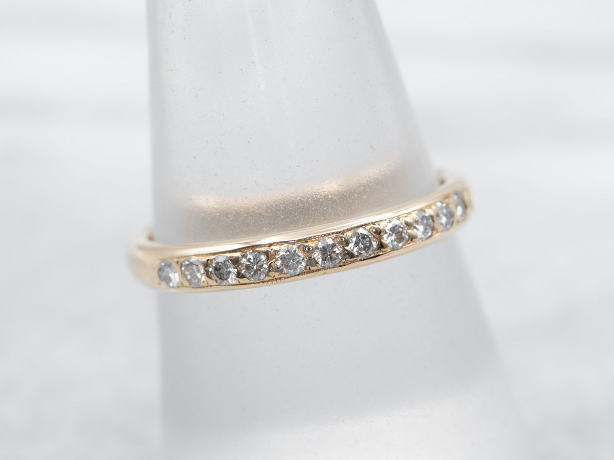 1950s Gold Pave Set Diamond Band