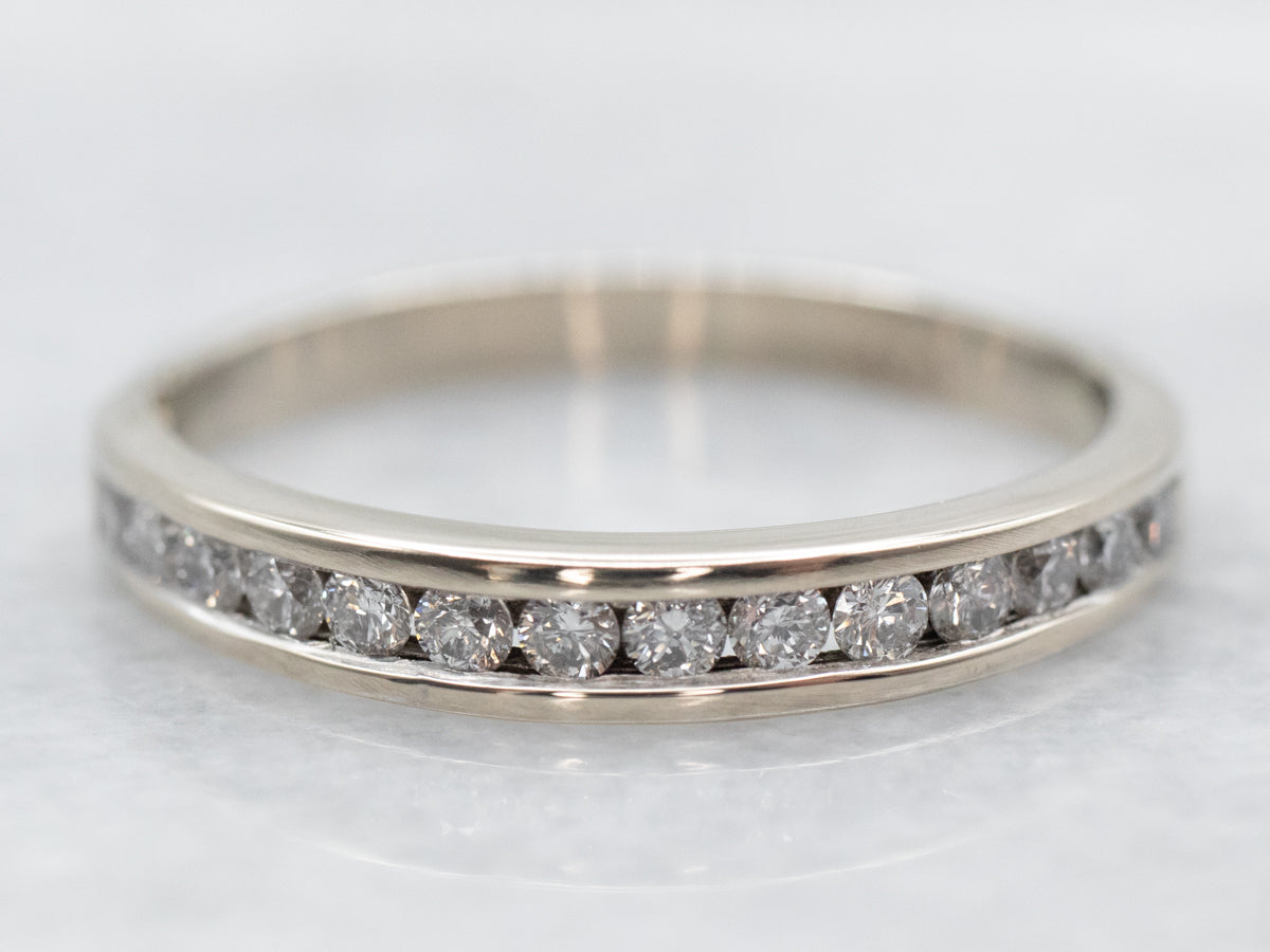 White Gold Channel Set Diamond Wedding Band