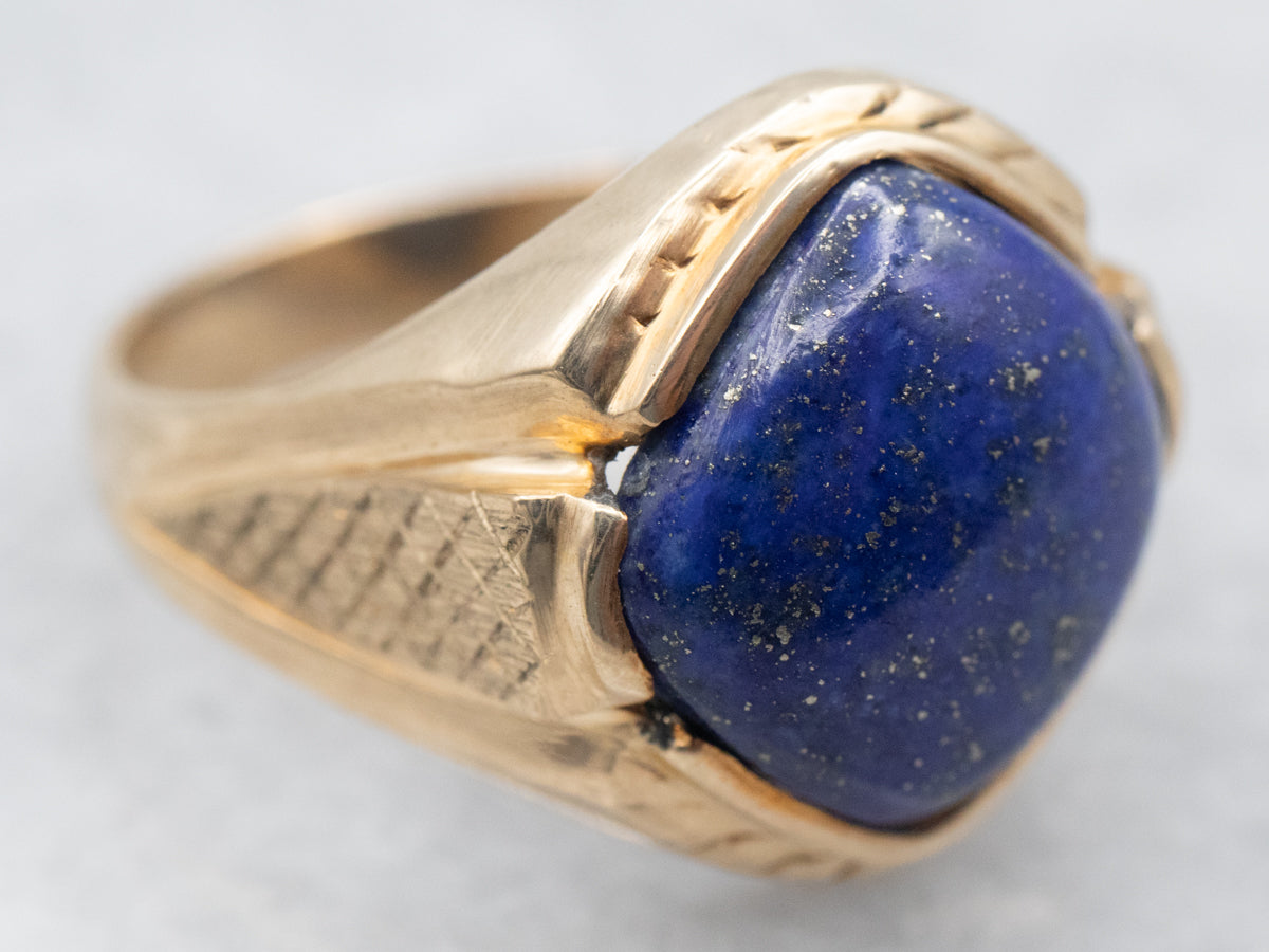 Yellow Gold Lapis Ring