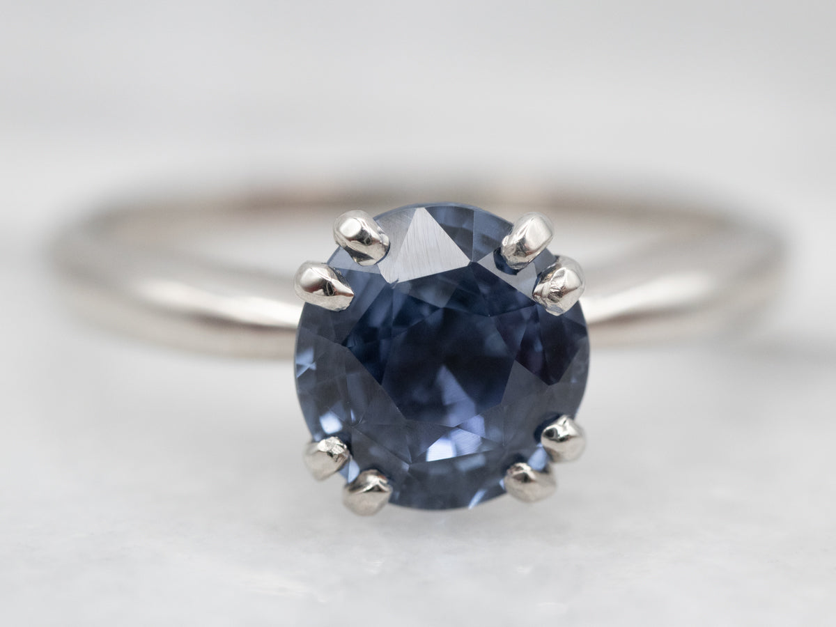 Subtle Platinum Ceylon Sapphire Solitaire Ring