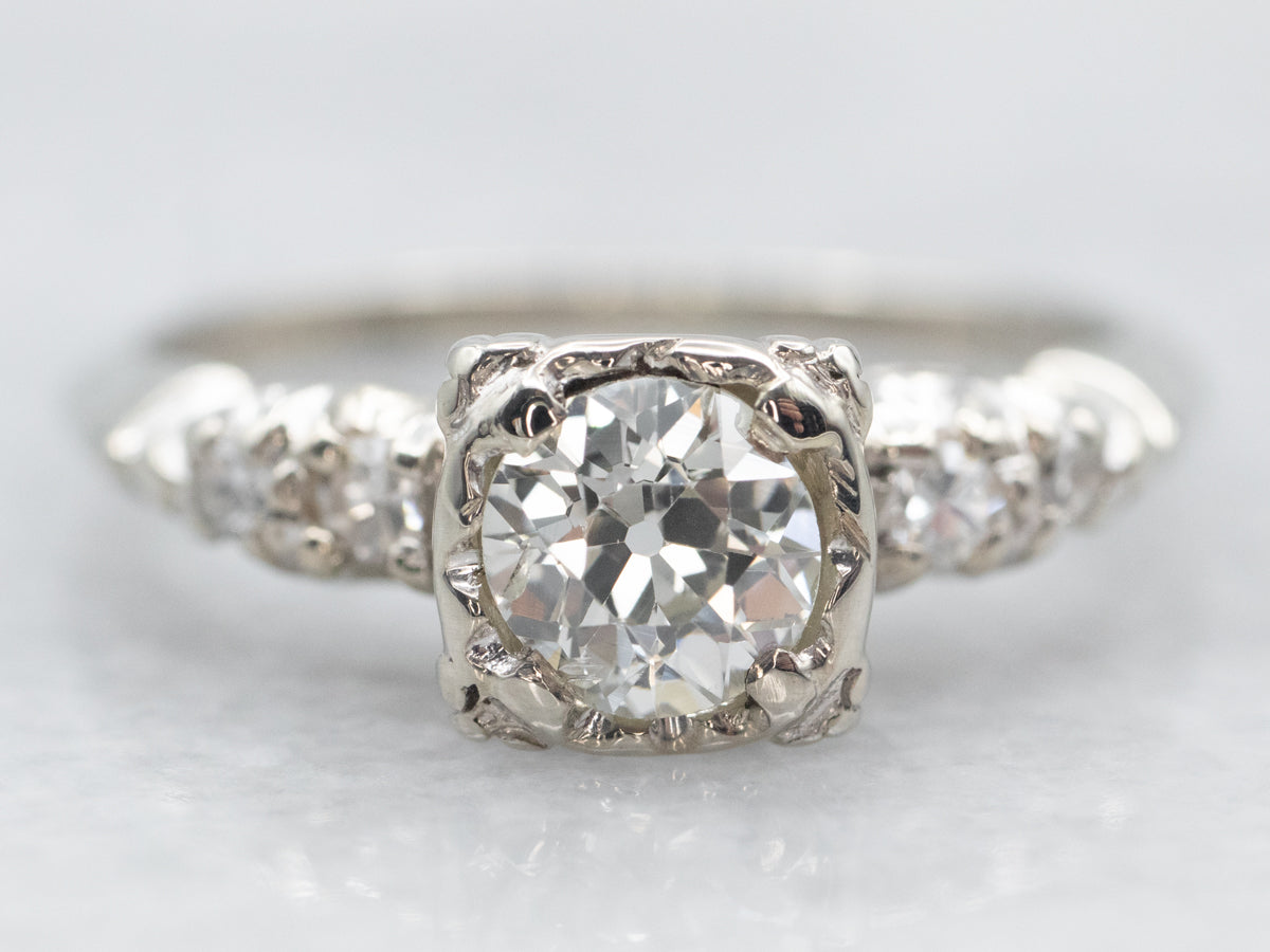 Vintage Old Mine Cut Diamond Engagement Ring