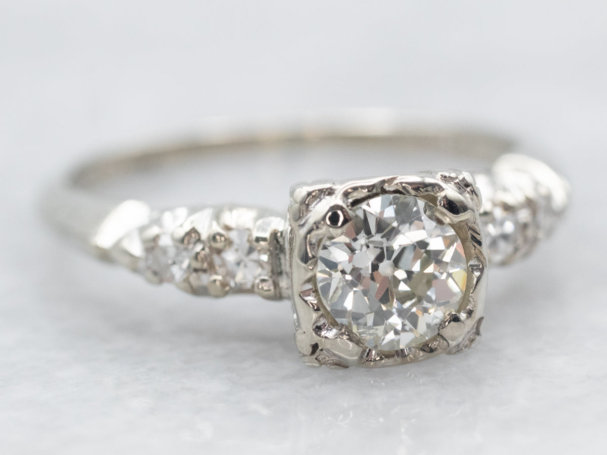 Vintage Old Mine Cut Diamond Engagement Ring