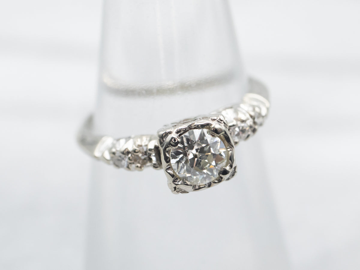 Vintage Old Mine Cut Diamond Engagement Ring