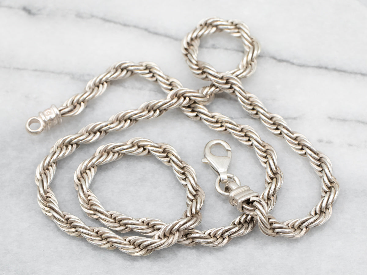 Rope Twist Sterling Silver Chain with Lobster Clasp