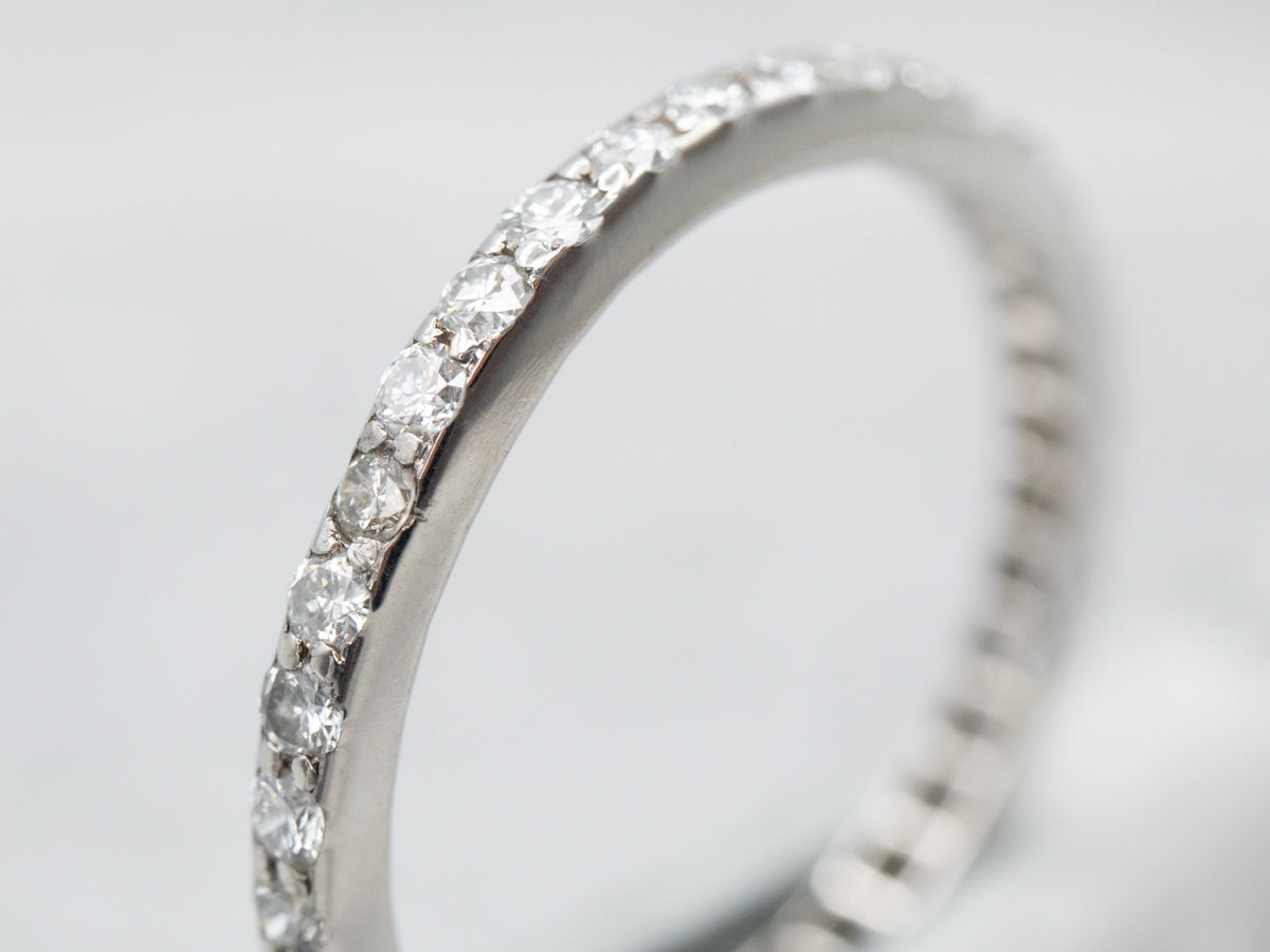 Platinum Pave Set Diamond Eternity Band