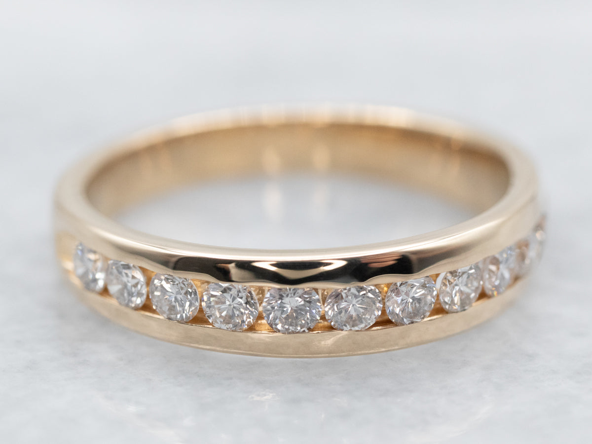 Yellow Gold Channel Set Diamond Band