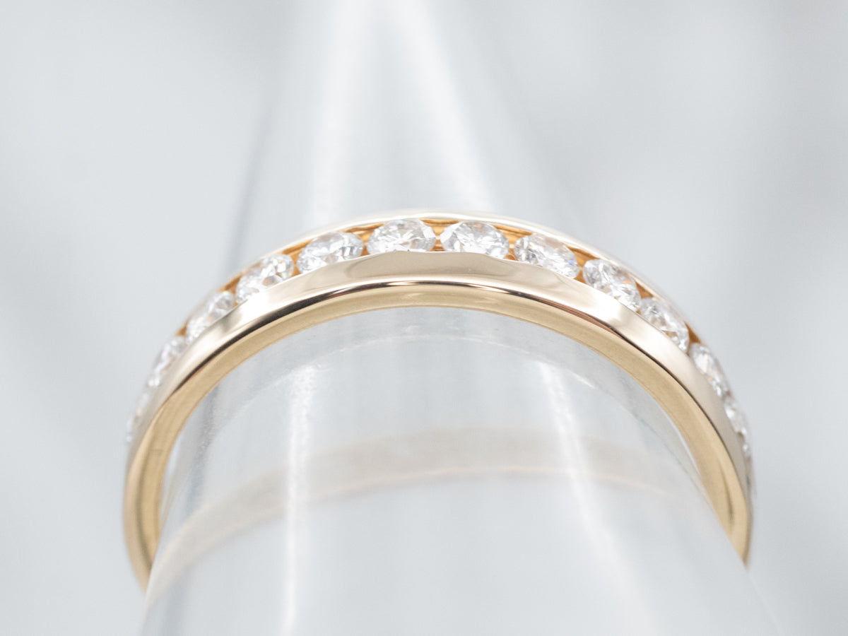 Yellow Gold Channel Set Diamond Band