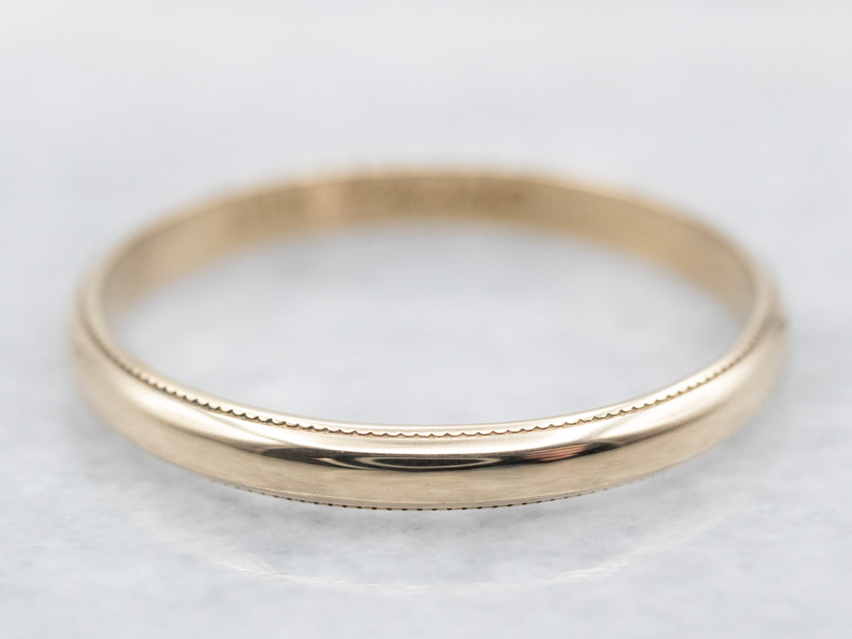 Vintage Gold Milgrain Edge Band