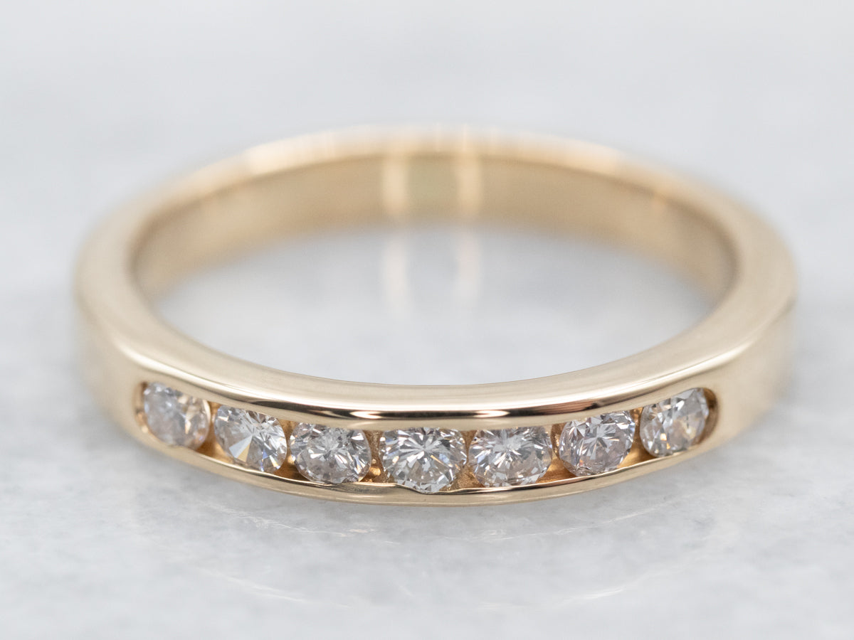 Yellow Gold Channel Set Diamond Band