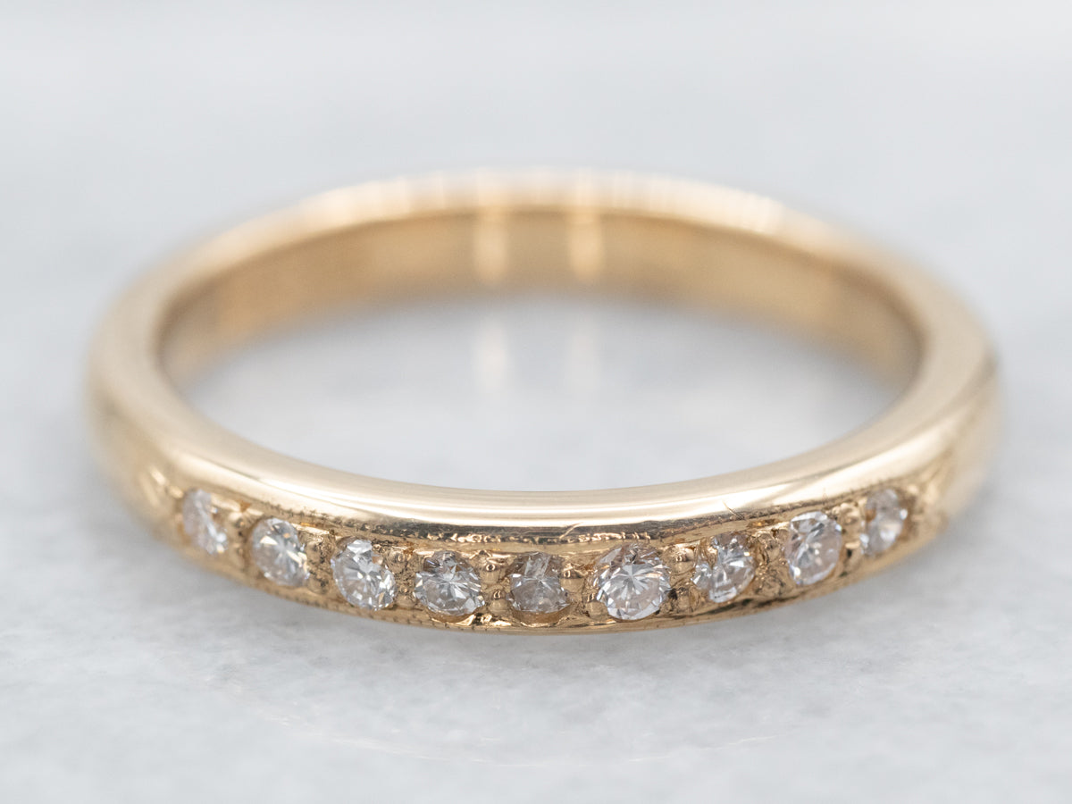 18-Karat Gold Pave Set Diamond Band