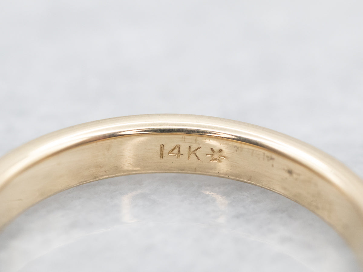 Gold Milgrain Edge Diamond Band