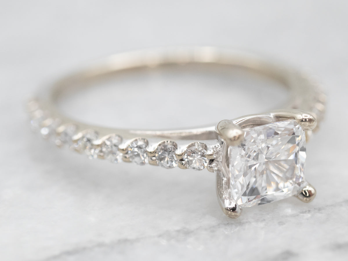 Brilliant Cushion Cut Diamond Engagement Ring