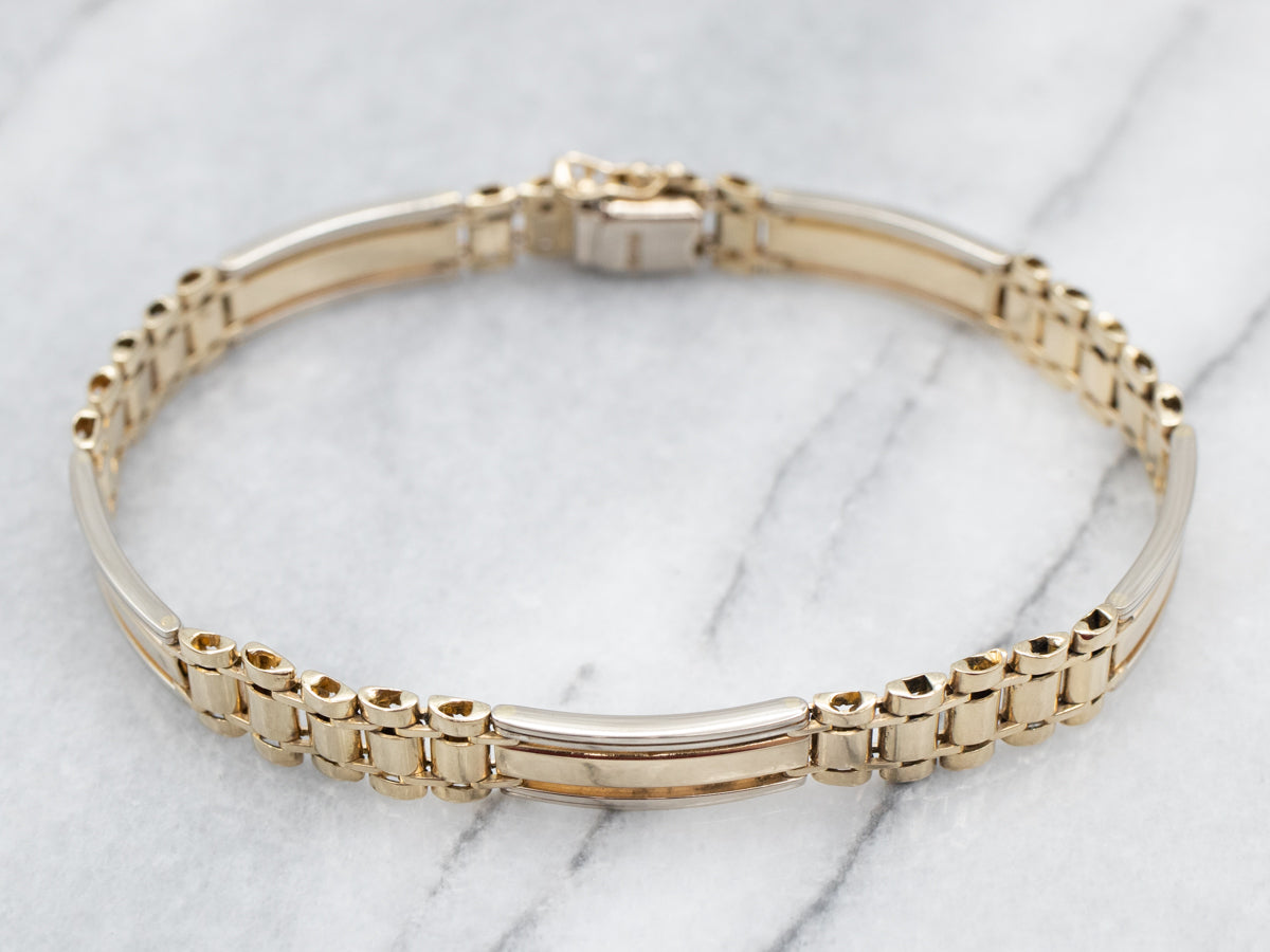 Timeless Yellow Gold Panel Bracelet