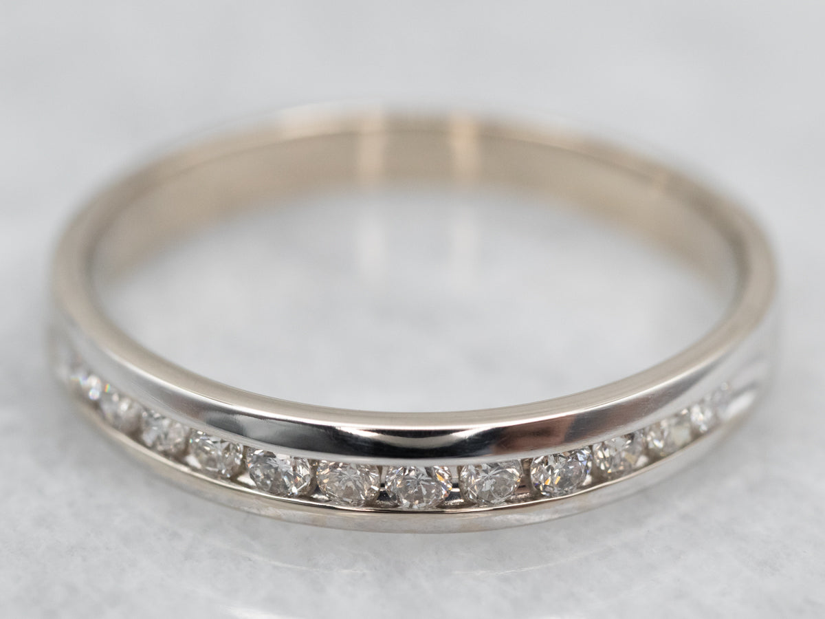 White Gold Channel Set Diamond Wedding Band