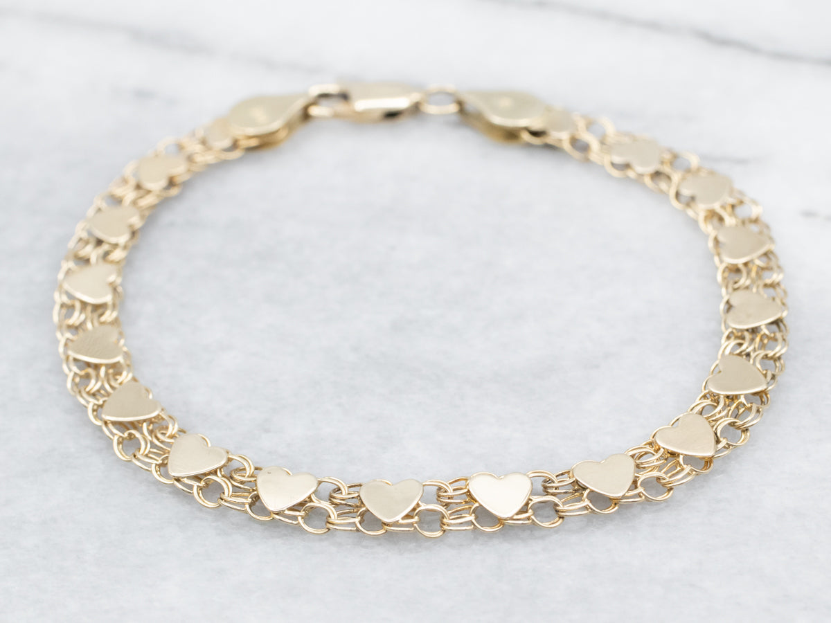 Heart linked bracelet online