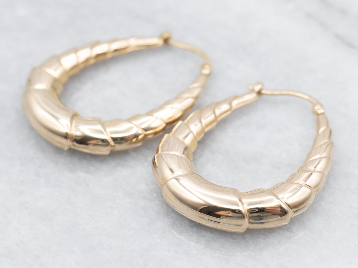 Vintage outlet ribbed hoop earrings