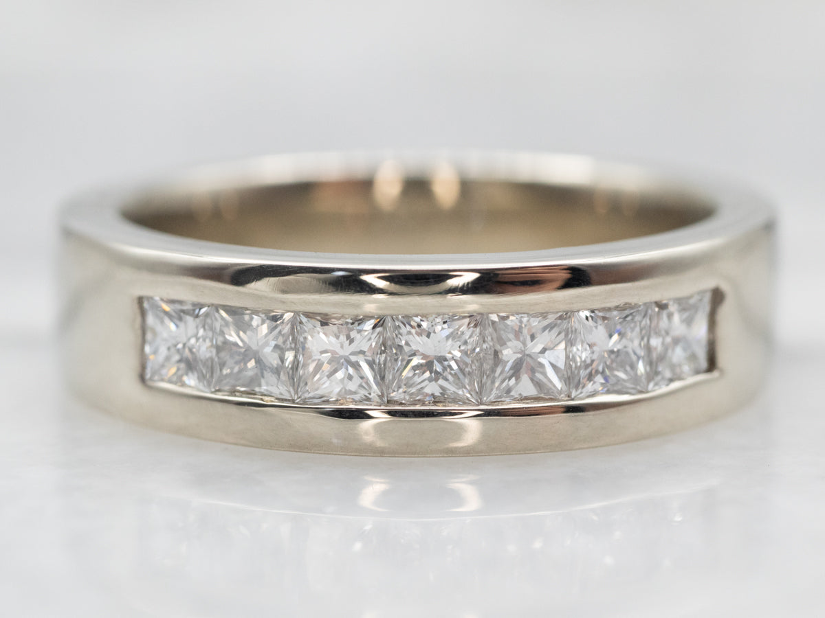 Sparkling White Gold Diamond Wedding Band