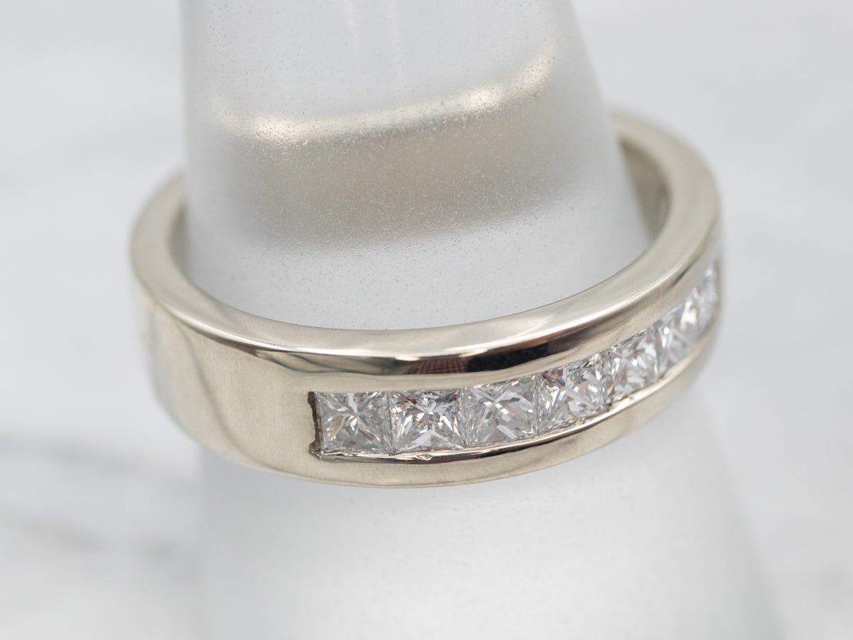 Sparkling White Gold Diamond Wedding Band