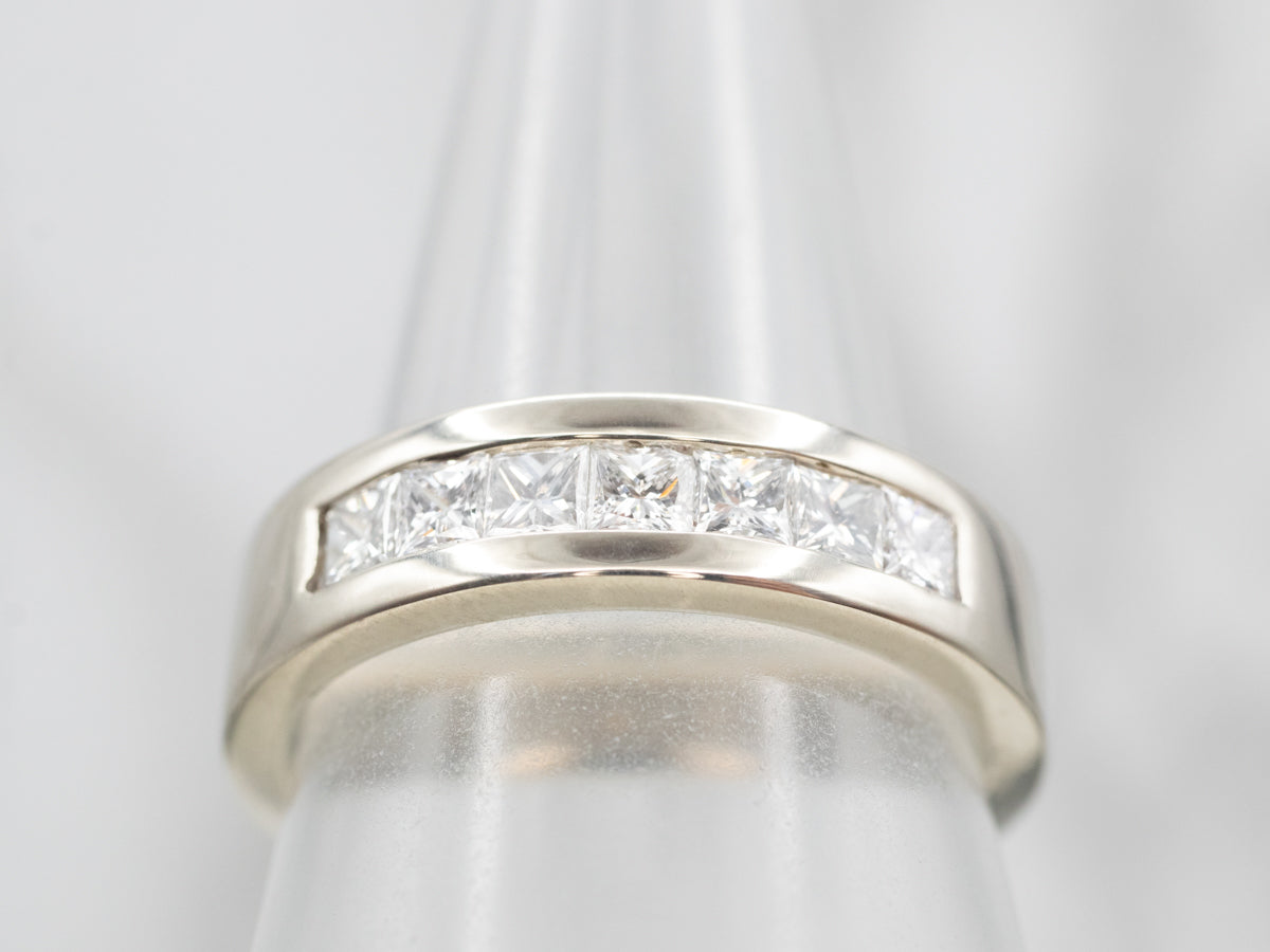 Sparkling White Gold Diamond Wedding Band