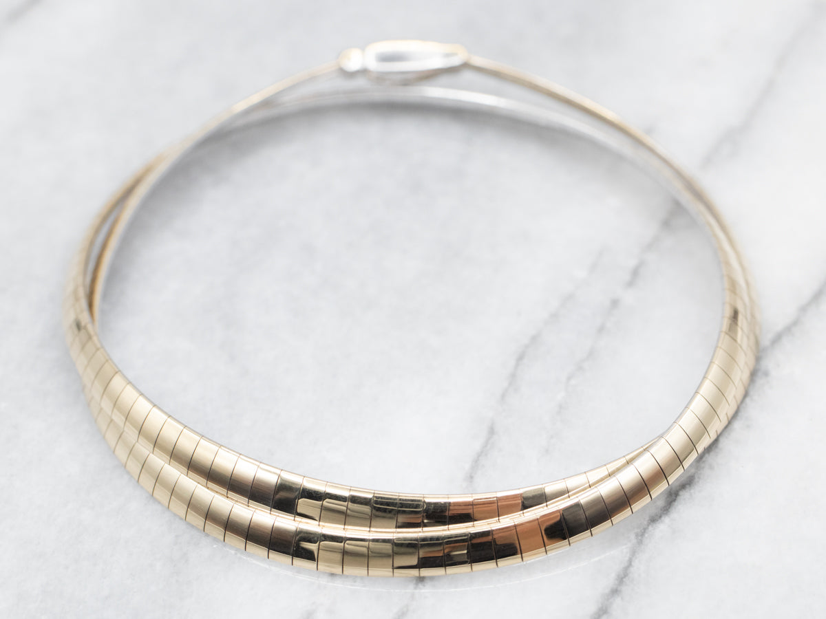 Reversible Two-Tone Gold Omega Chain