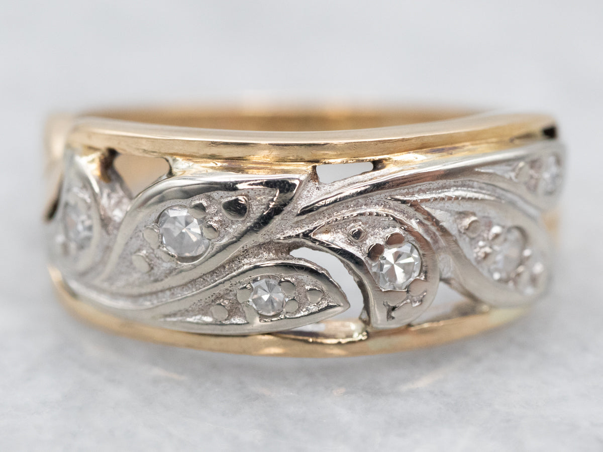 Vintage Botanical Diamond Band