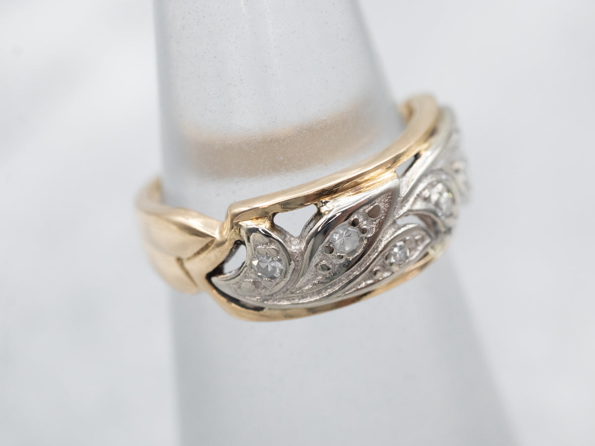 Vintage Botanical Diamond Band