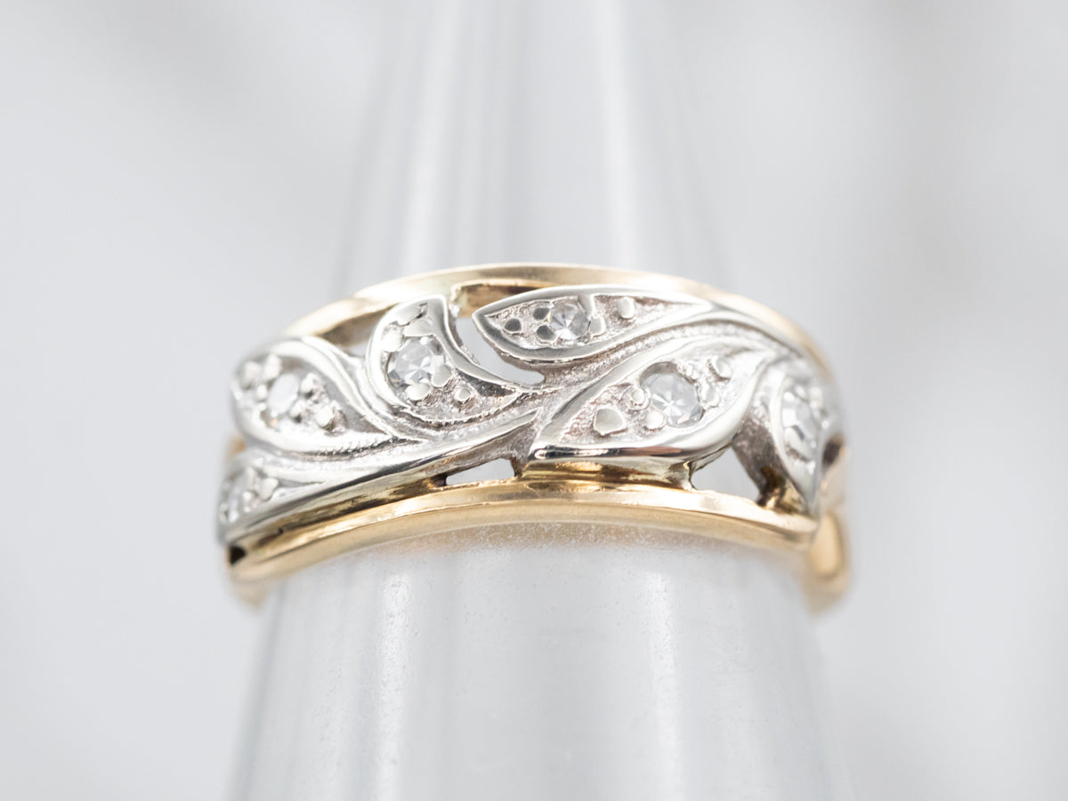 Vintage Botanical Diamond Band