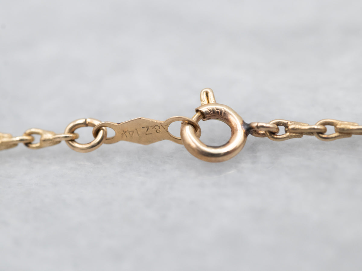 Yellow Gold Dainty Barley Chain with Spring Ring Clasp